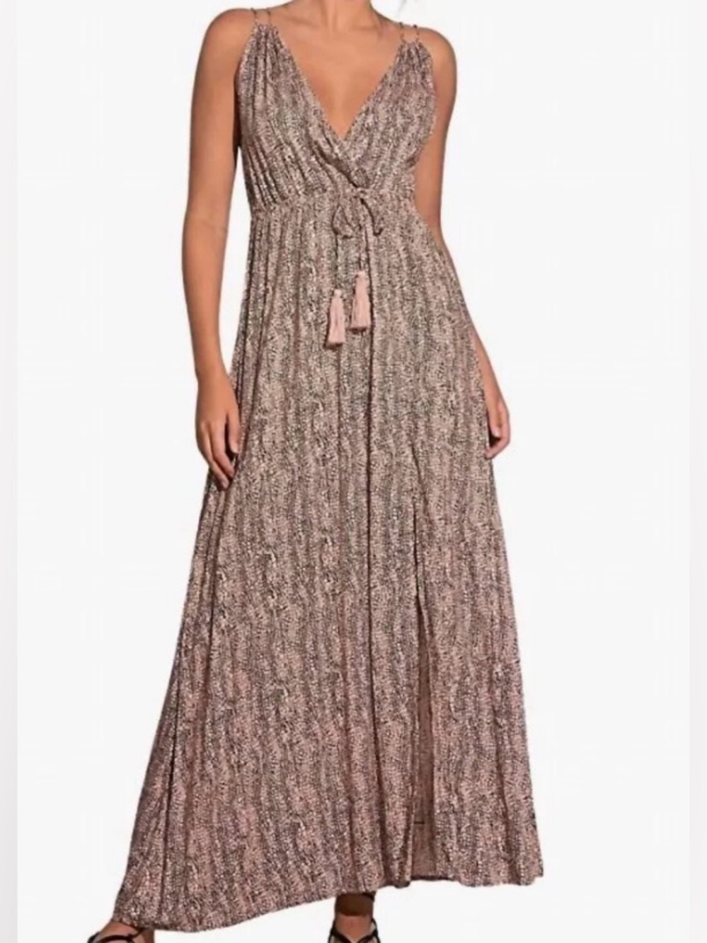 NWT Elan Snake Print Halter Maxi Dress Medium Boho Resort Vacation